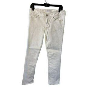 Express Womens Stella Low Rise Cropped Skinny White 4 Stretch Denim Jeans NWOT